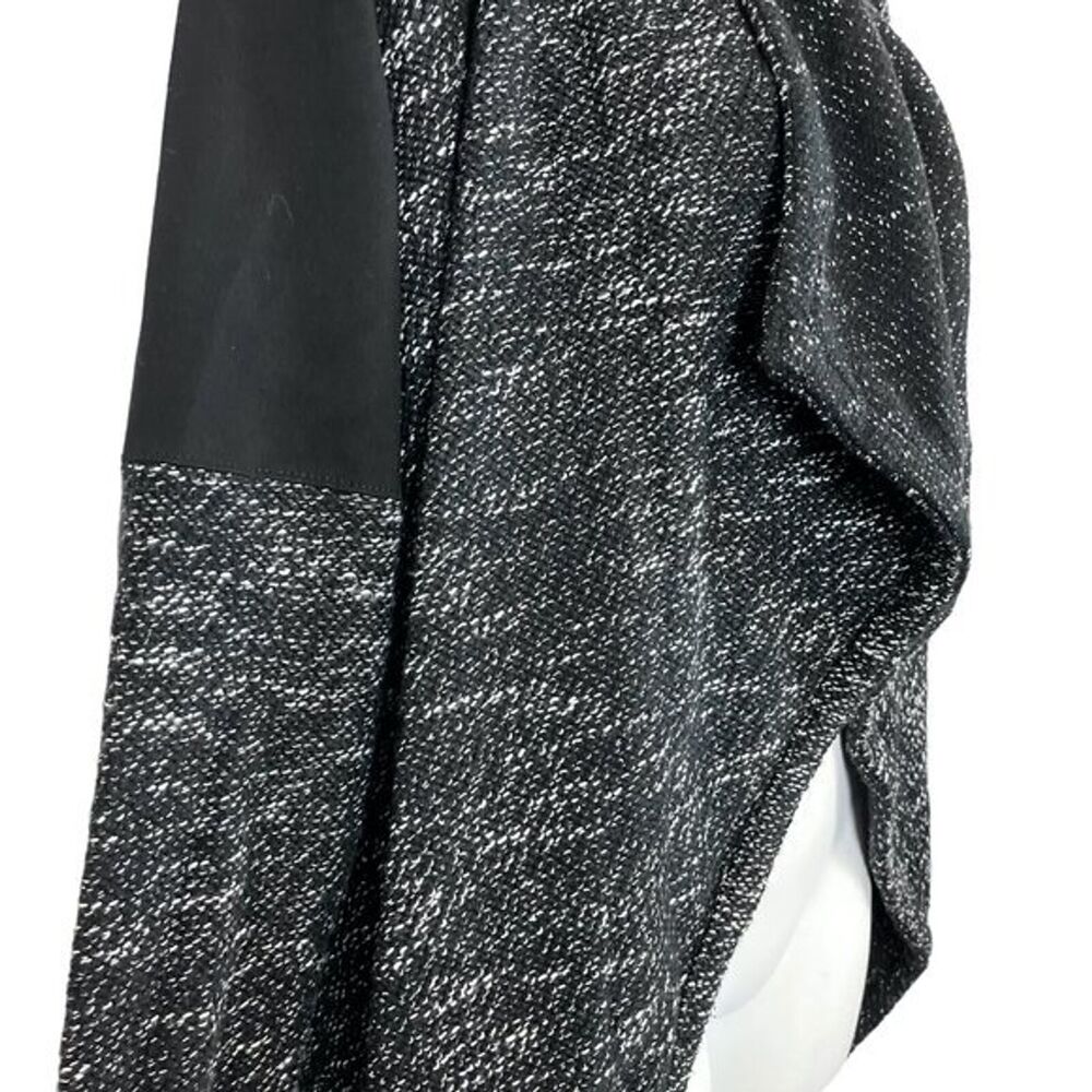BNCI Women's Black & White size Large Open Cardigan Sweater Asymmetrical Jacket - Picture 6 of 16
